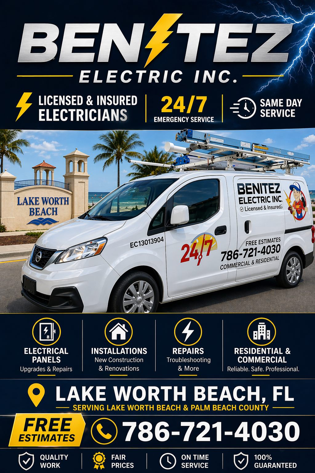 Benitez Electric Inc van — Lake Worth Beach FL